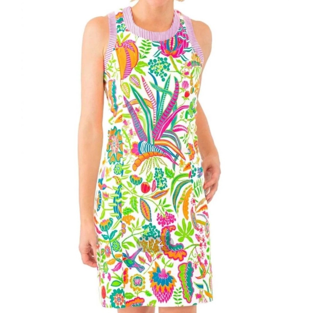 Gretchen Scott Button-Back Hummingbird Heaven Dress Size S